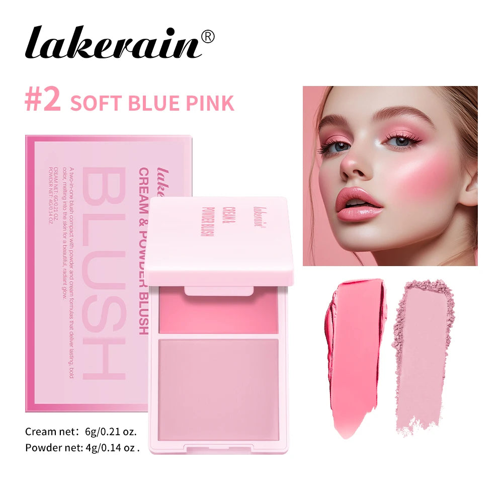 5-Color Matte Cream & Powder Blush Palette for Natural Rosy Glow