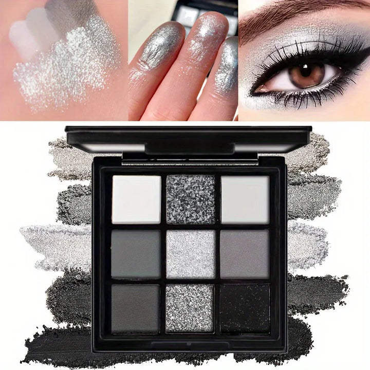 9-Color Smoky Eyeshadow Palette with Matte & Shimmer Finishes