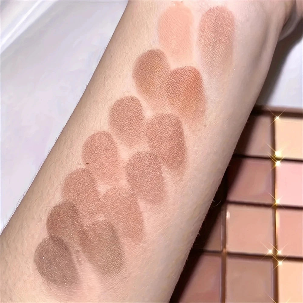 25-Color Neutral Earth Tone Eyeshadow Palette with Matte & Shimmer Shades