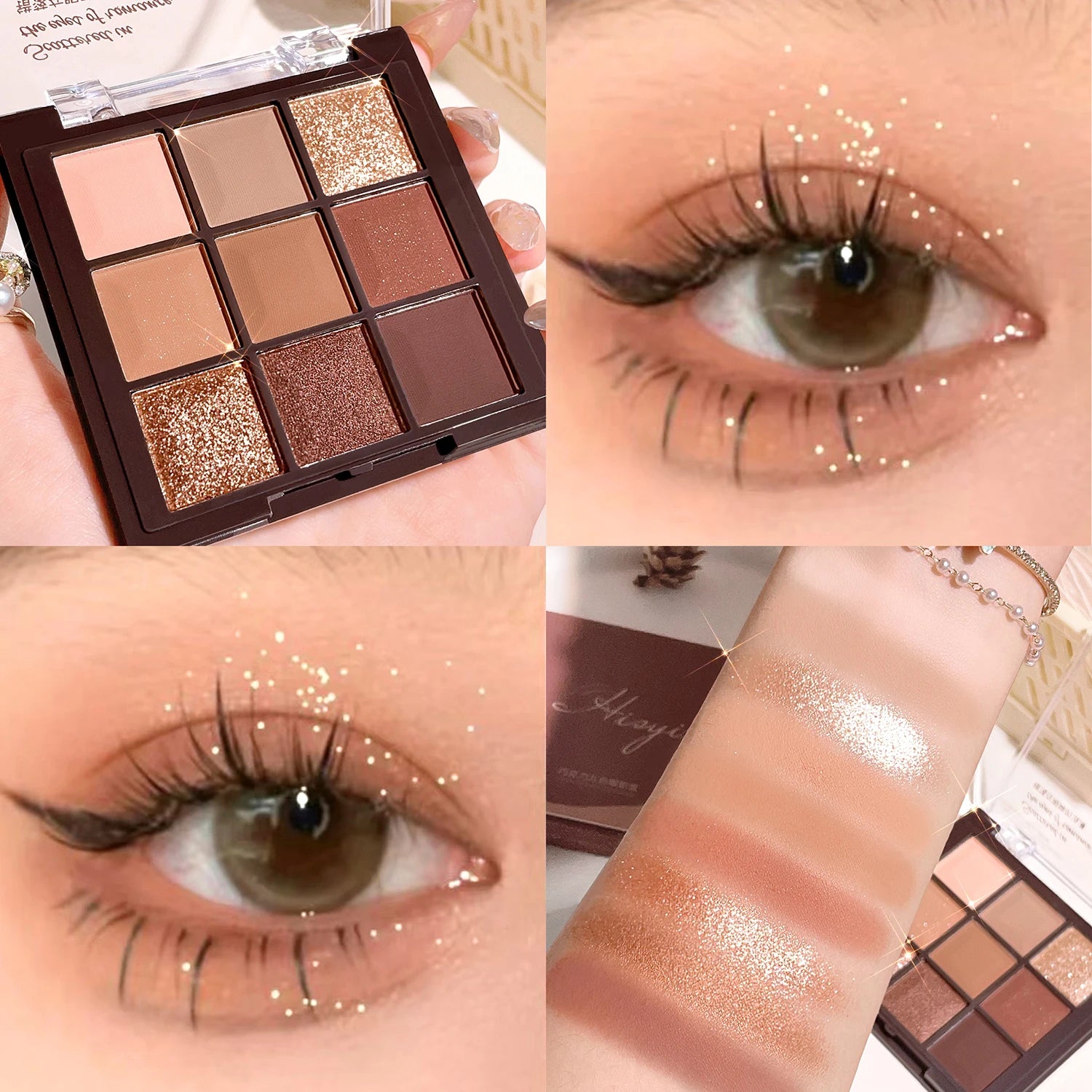 Mocha Chocolate 9-Color Eyeshadow Palette with Matte & Shimmer Shades