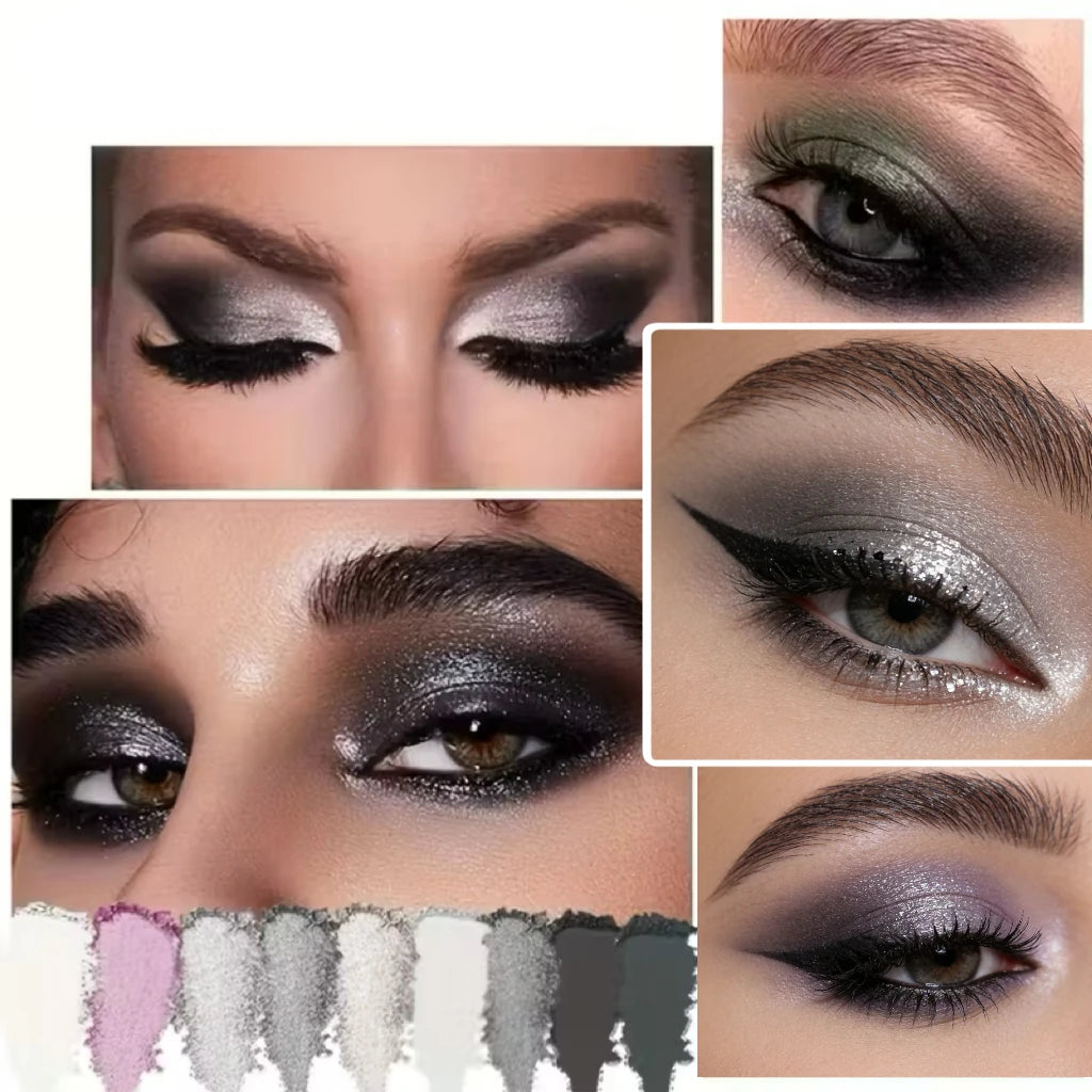 9-Color Smoky Eyeshadow Palette with Matte & Shimmer Finishes