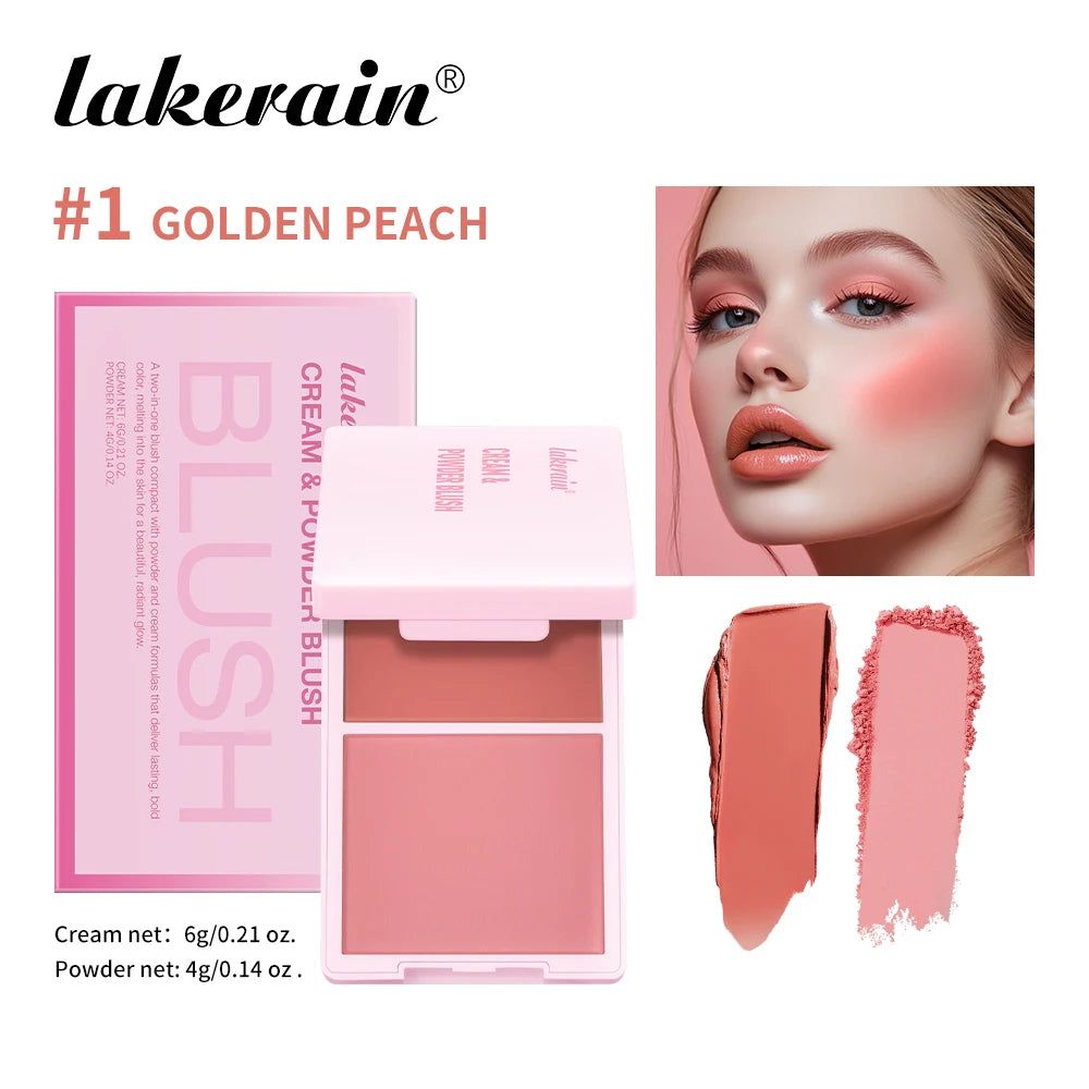 5-Color Matte Cream & Powder Blush Palette for Natural Rosy Glow