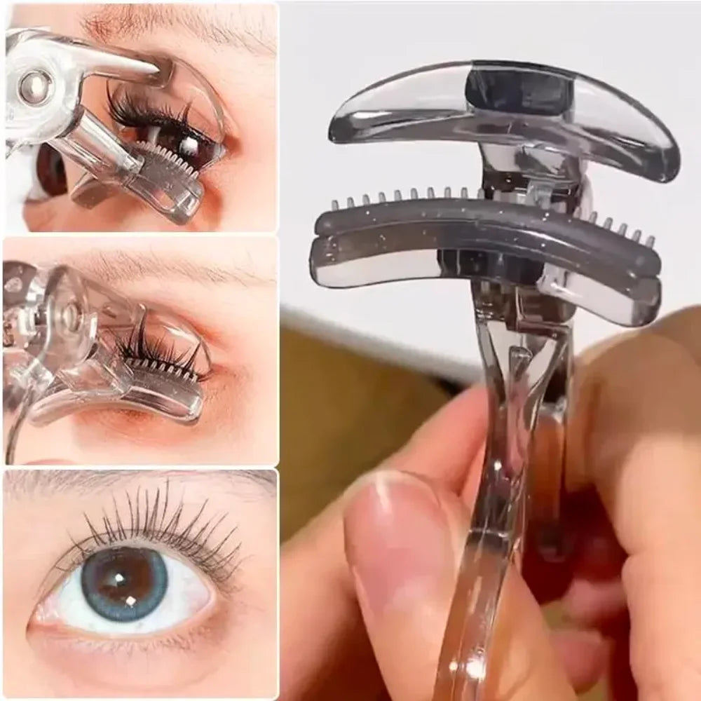 Dual-Type Eyelash Curler with Comb for Natural Long-Lasting Curl