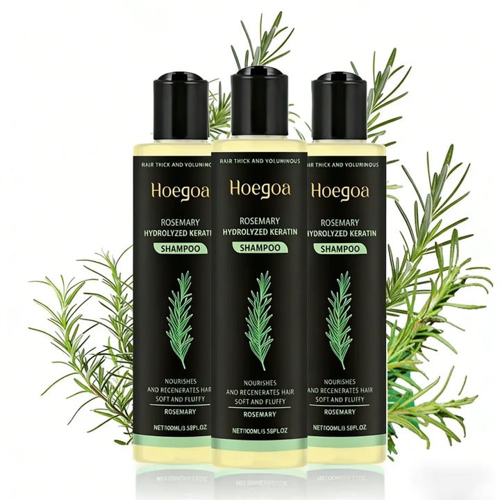 3PCS Rosemary Keratin Hair Growth Shampoo for Thick & Smooth Hair