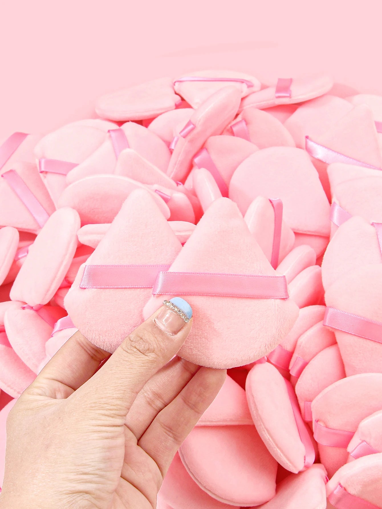 50PCS Triangle Powder Puff Set for Foundation & Loose Powder