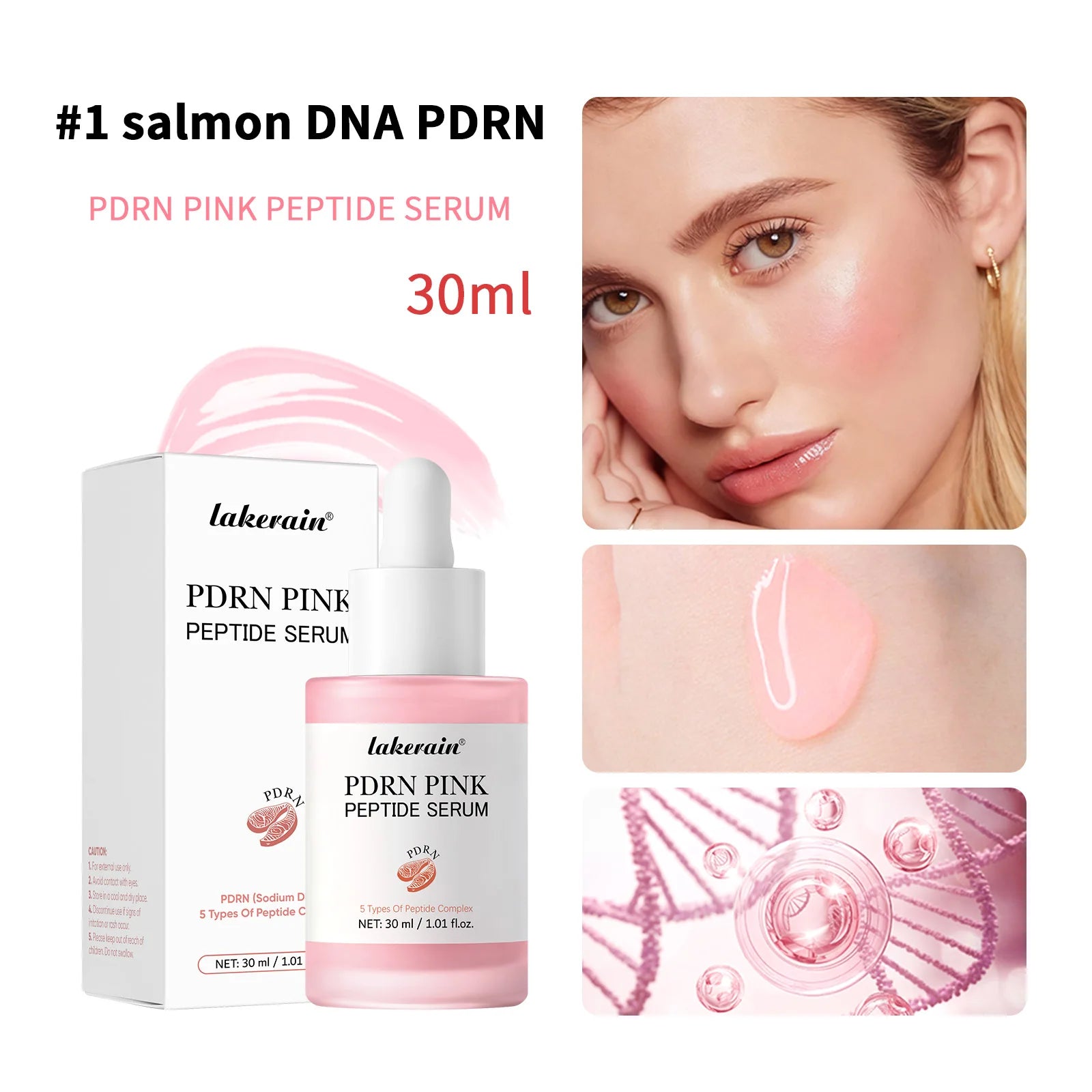 DNA PDRN Pink Peptide Glow Serum for Hydrating Skin