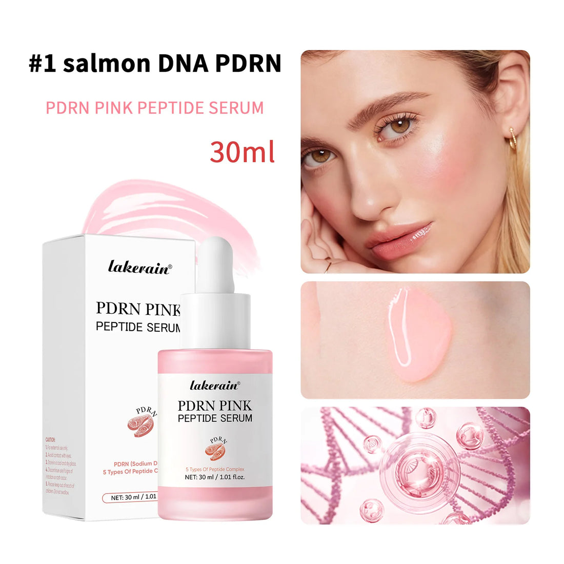 DNA PDRN Pink Peptide Glow Serum for Hydrating Skin