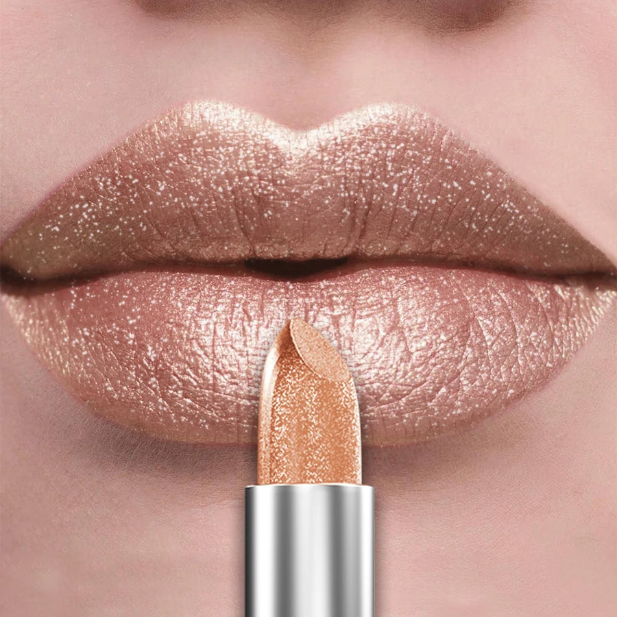 21-Color Glitter Metallic Lipstick Set with Pearlescent Matte Finish