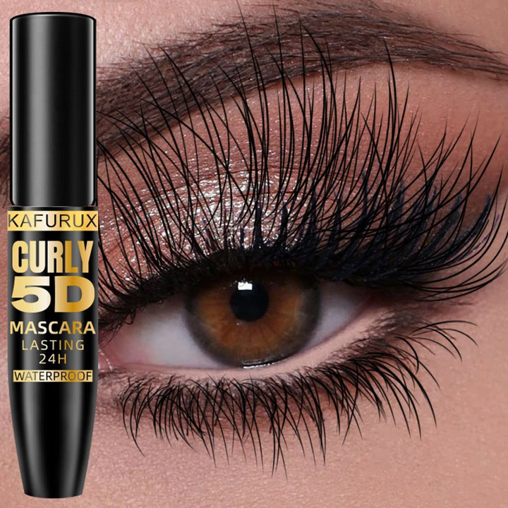 5D Black Waterproof Silk Fiber Mascara for Long Thick Lashes