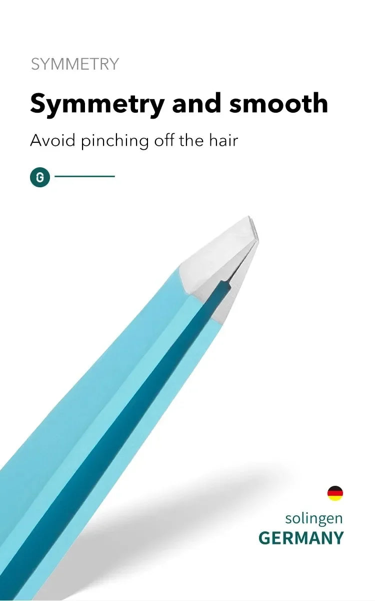 Stainless Steel Slanted Eyebrow Tweezers for Precision Grooming