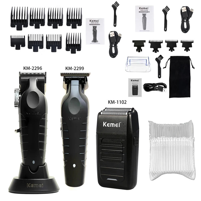 Kemei KM-2296 & KM-2299 Professional Hair Clipper Kit