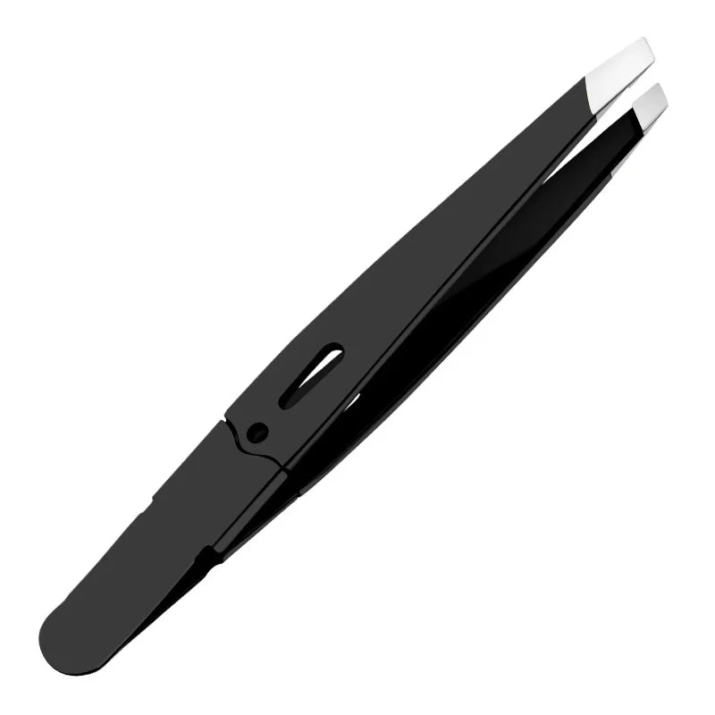 Stainless Steel Slanted Eyebrow Tweezers for Precision Grooming