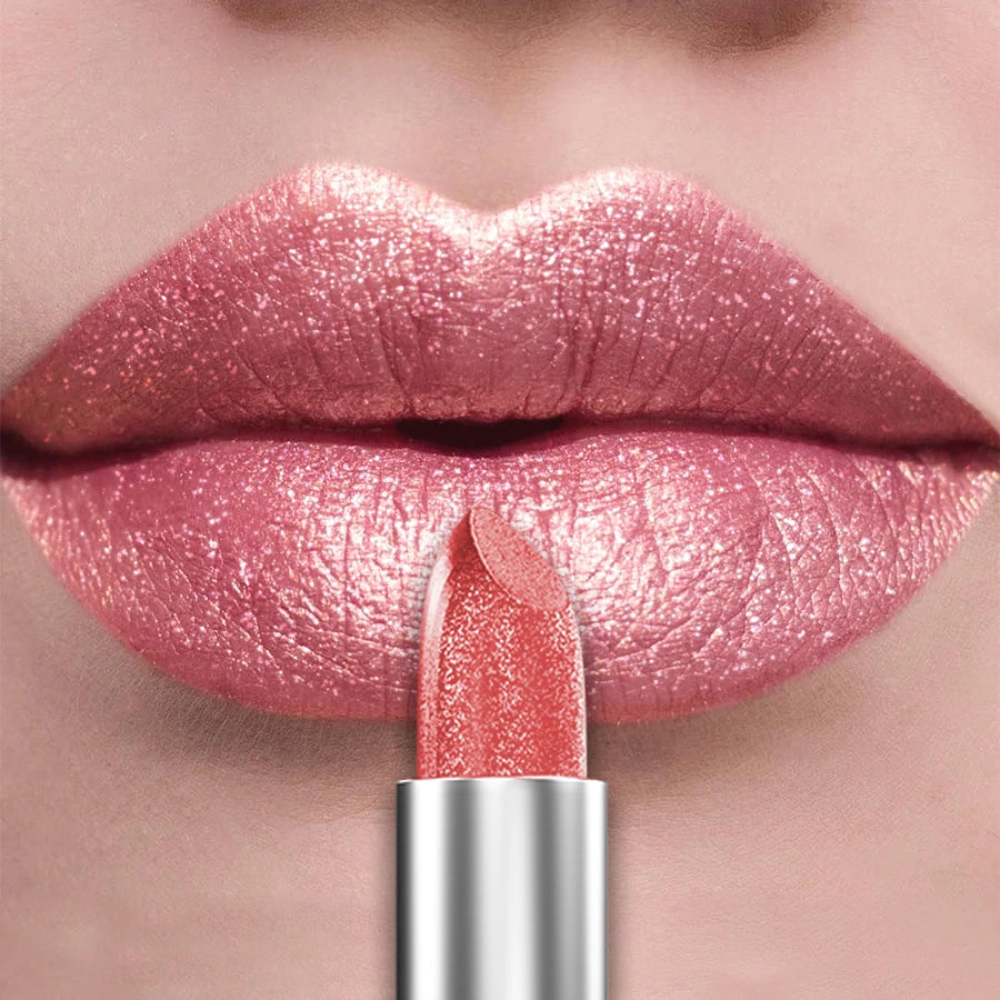 21-Color Glitter Metallic Lipstick Set with Pearlescent Matte Finish