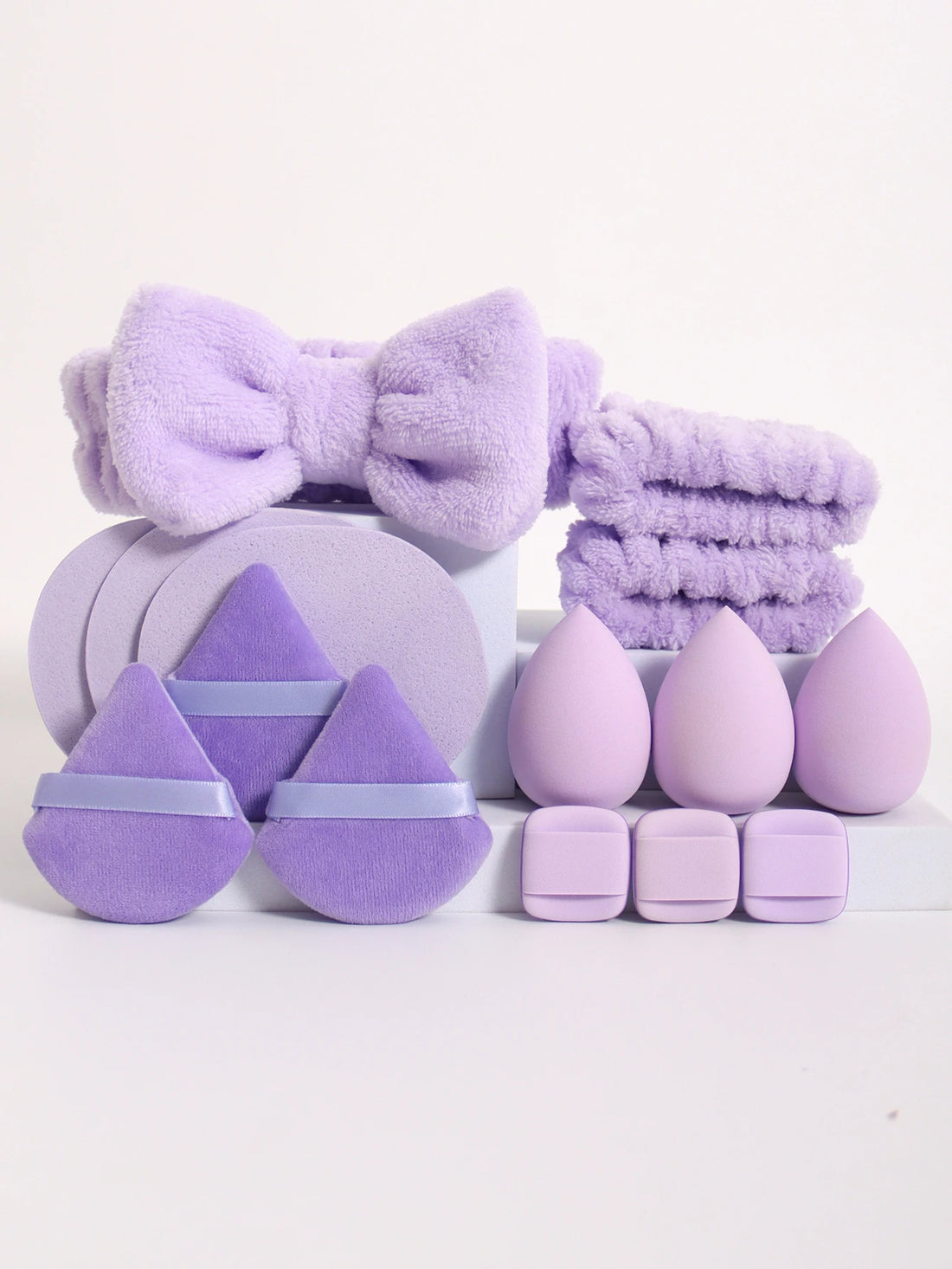Makeup Sponge Blender Set with Beauty Egg, Headband & Wristbands