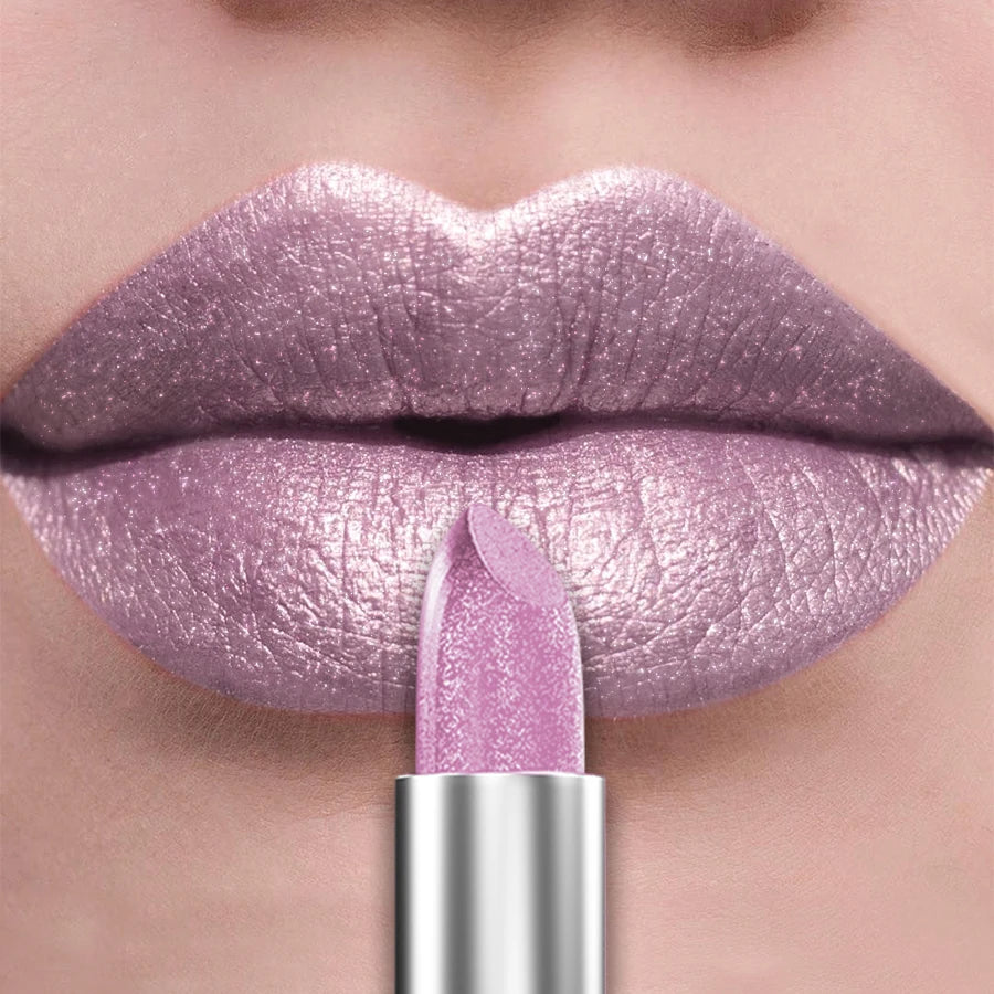 21-Color Glitter Metallic Lipstick Set with Pearlescent Matte Finish