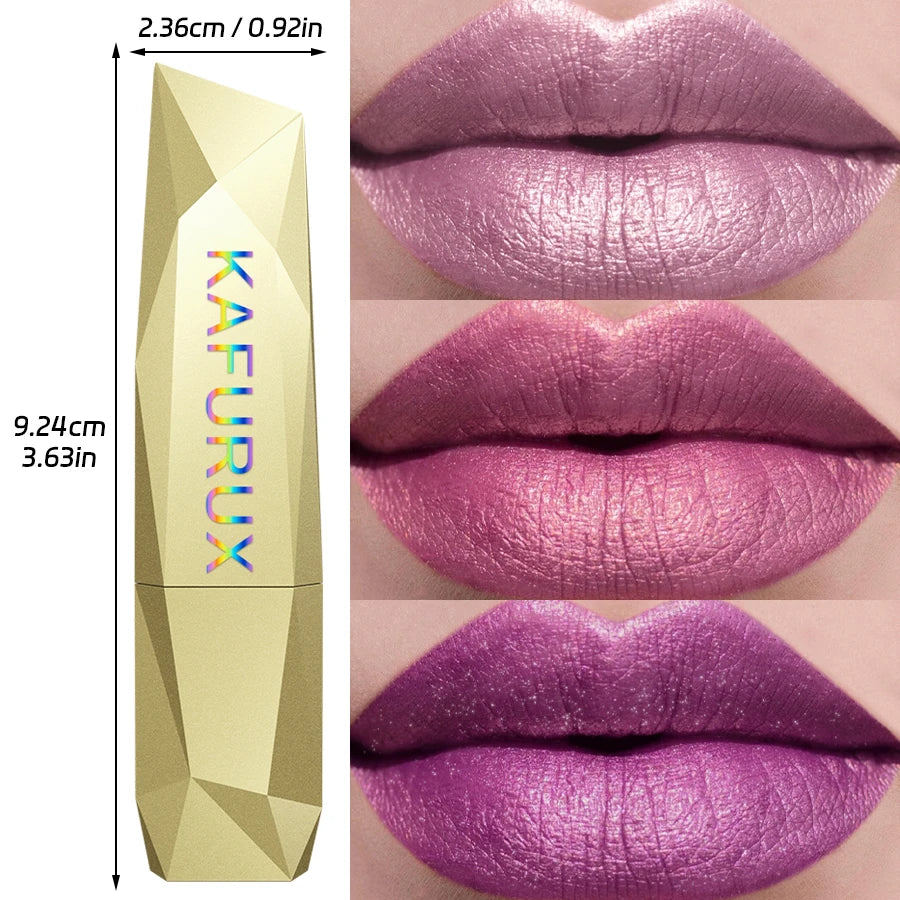 21-Color Glitter Metallic Lipstick Set with Pearlescent Matte Finish