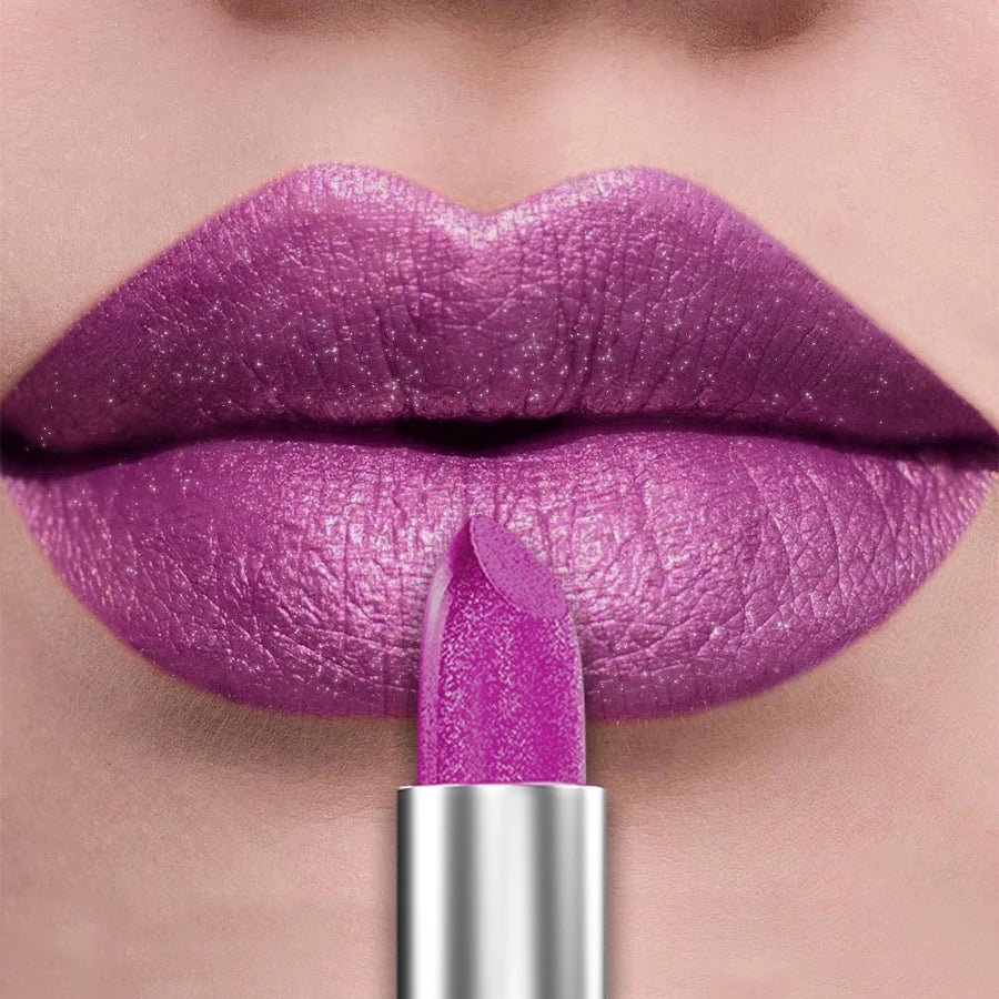 21-Color Glitter Metallic Lipstick Set with Pearlescent Matte Finish