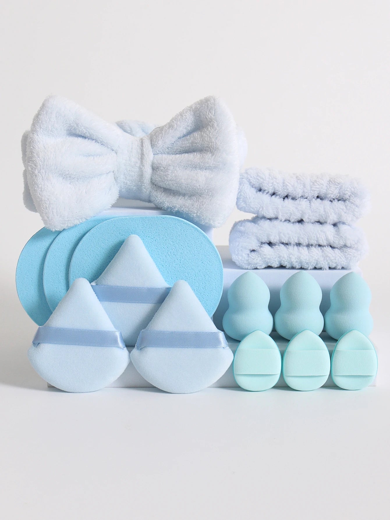 Makeup Sponge Blender Set with Beauty Egg, Headband & Wristbands