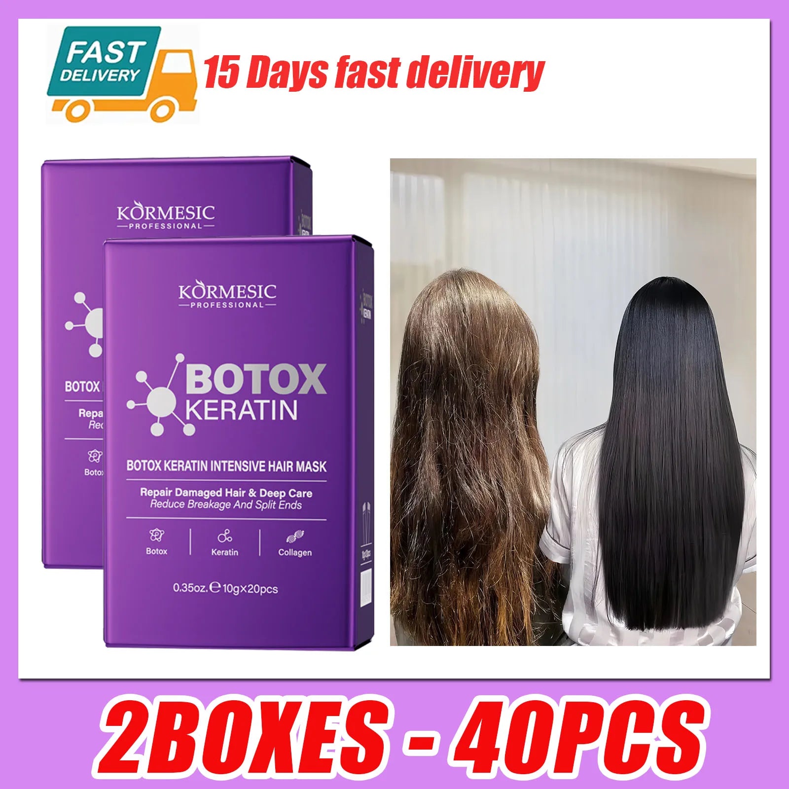 Keratin Hair Repair Mask for Smooth Shiny & Frizz-Free Hair