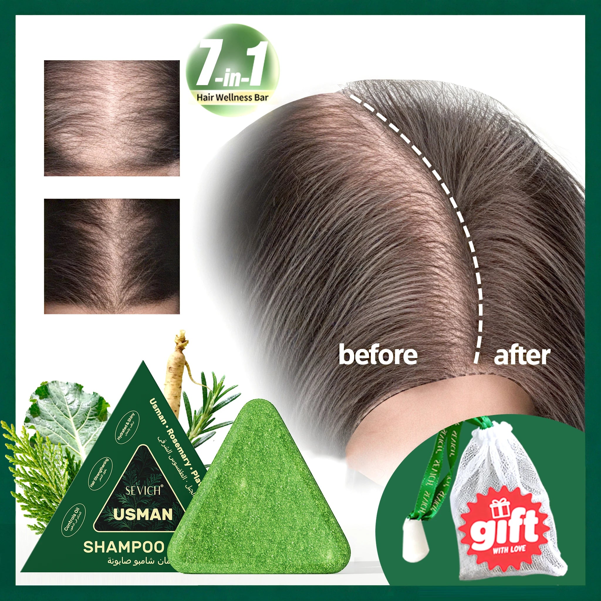 Herbal Hair Growth Shampoo Bar for Stronger Hair Roots