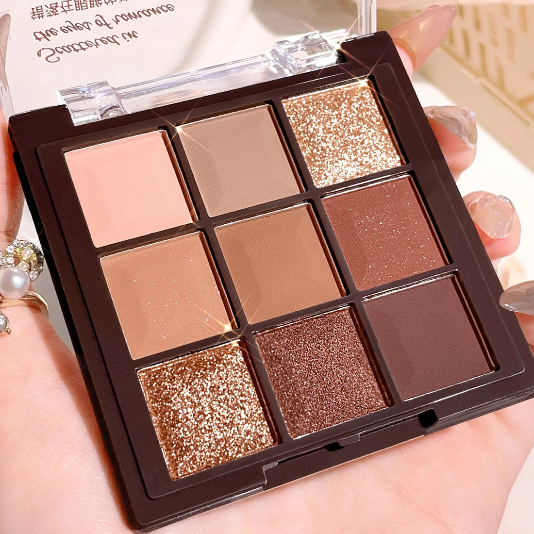 Mocha Chocolate 9-Color Eyeshadow Palette with Matte & Shimmer Shades