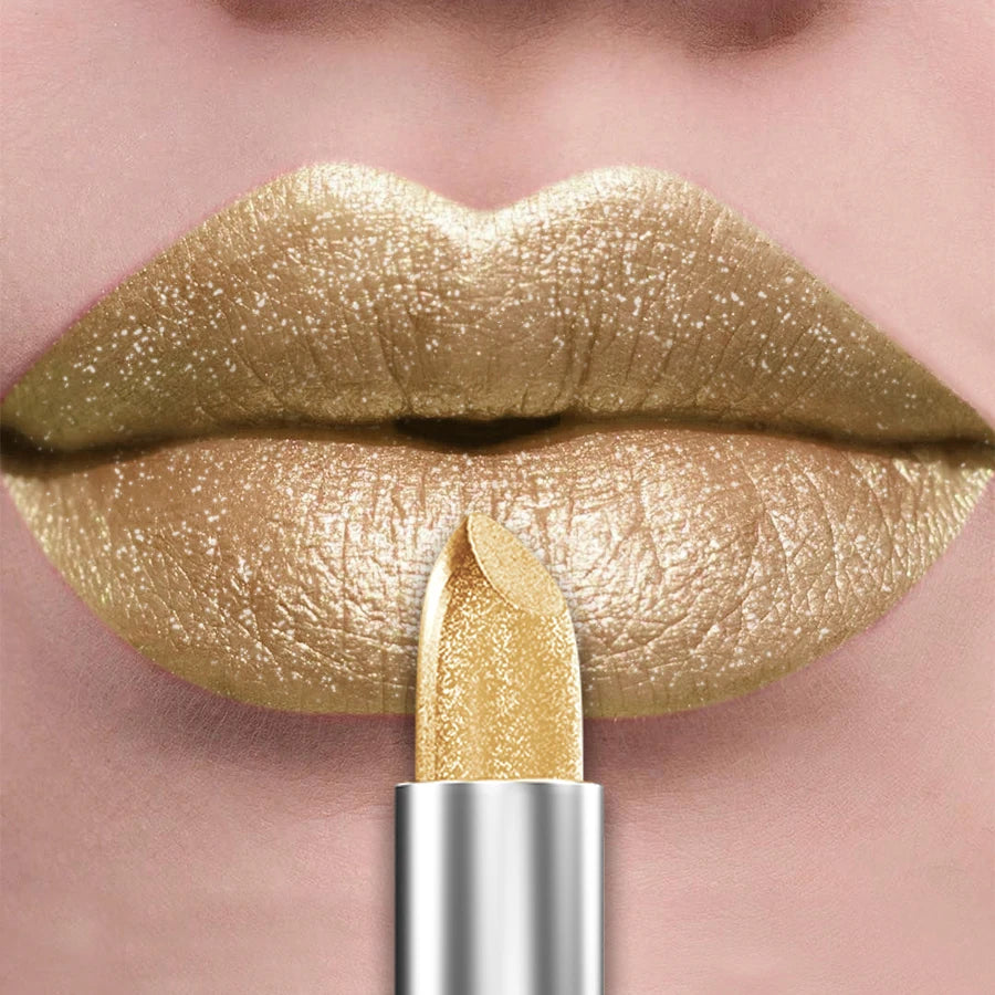 21-Color Glitter Metallic Lipstick Set with Pearlescent Matte Finish