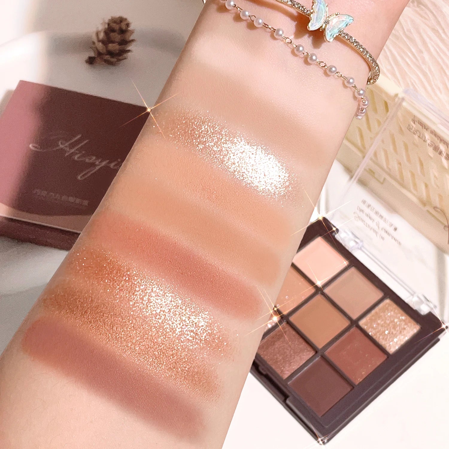 Mocha Chocolate 9-Color Eyeshadow Palette with Matte & Shimmer Shades
