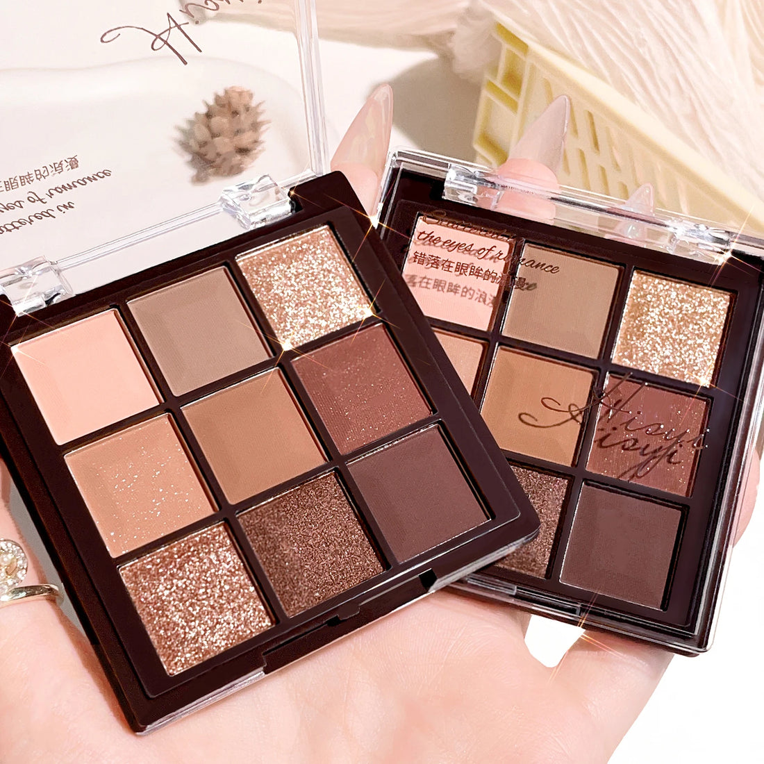 Mocha Chocolate 9-Color Eyeshadow Palette with Matte & Shimmer Shades